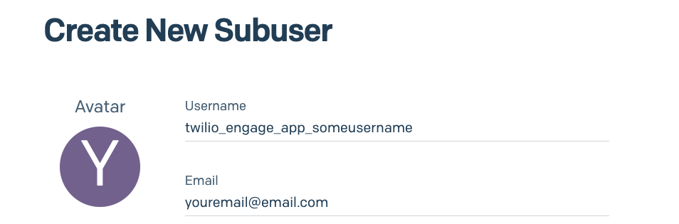 Adding a SendGrid subuser Adding a SendGrid subuser